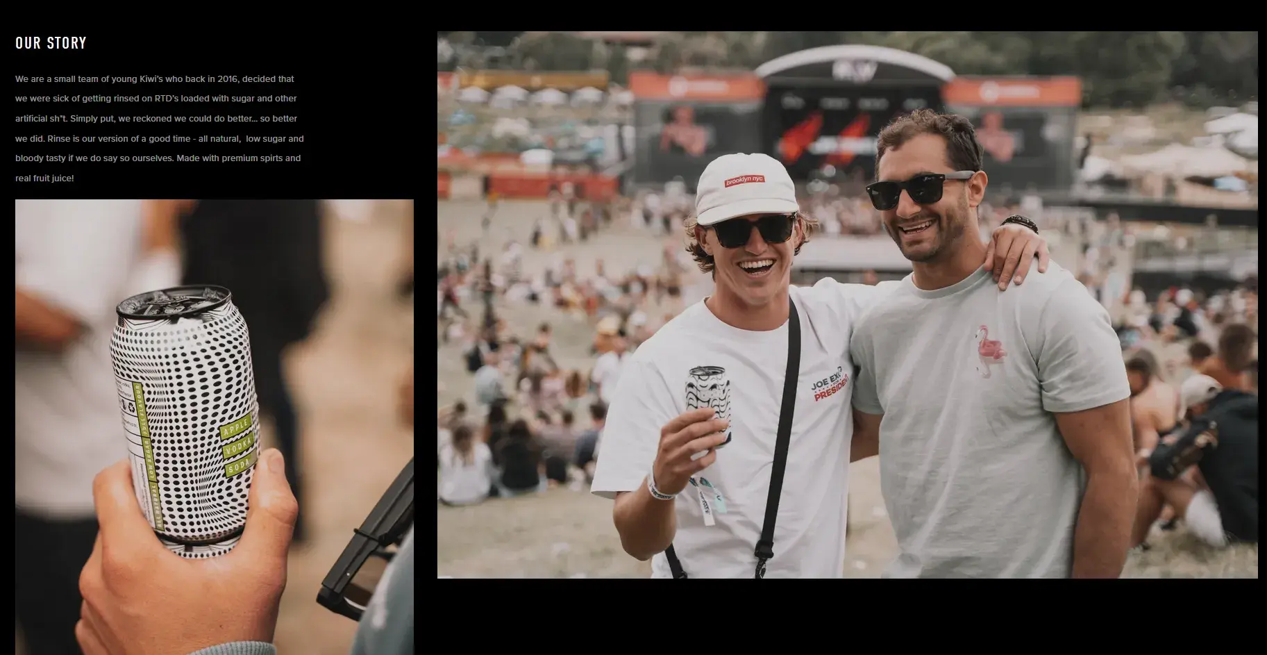 Rinse Vodka website gallery view